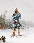Cornelius Krieghoff, Indian Hunter on Snowshoes